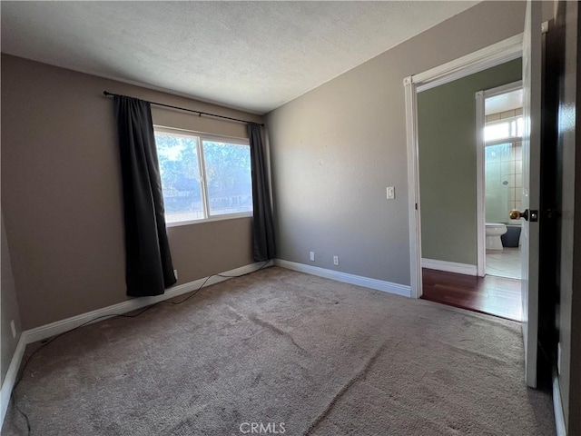 spare room featuring a textured ceiling and carpet flooring