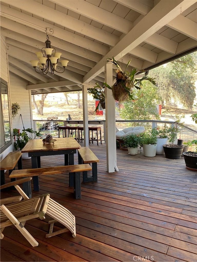 wooden terrace with ceiling fan