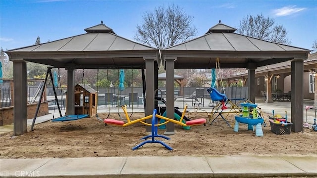 view of playground featuring a gazebo