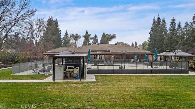 surrounding community featuring a gazebo and a yard