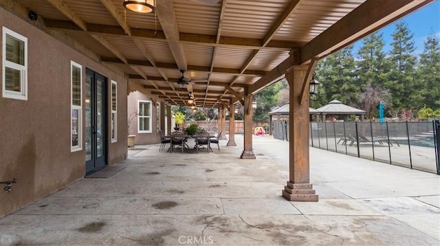 view of patio featuring a gazebo