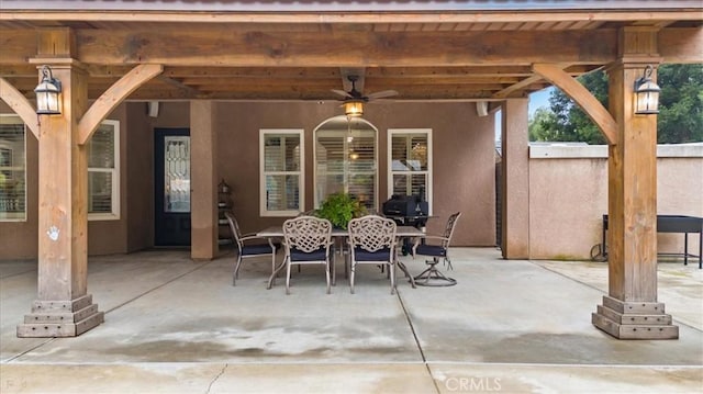 view of patio / terrace with ceiling fan