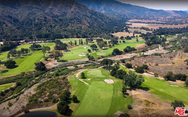 aerial view featuring a mountain view