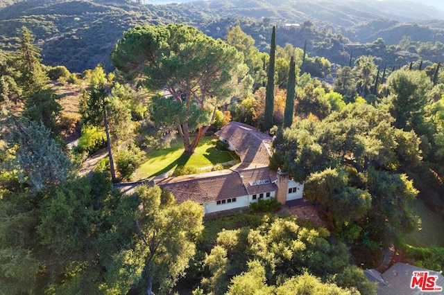 bird's eye view with a mountain view