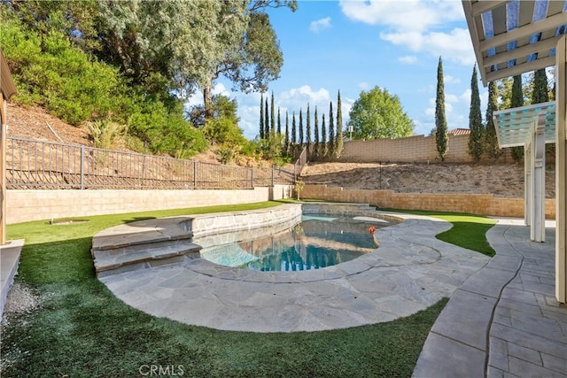 view of pool featuring a patio