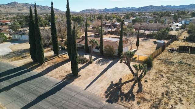 aerial view with a mountain view