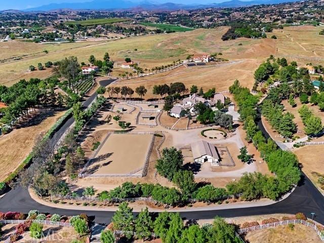 aerial view featuring a rural view