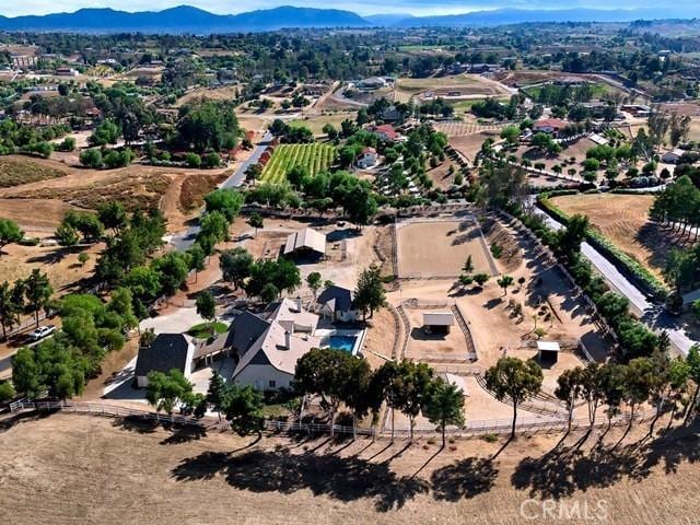 drone / aerial view with a mountain view