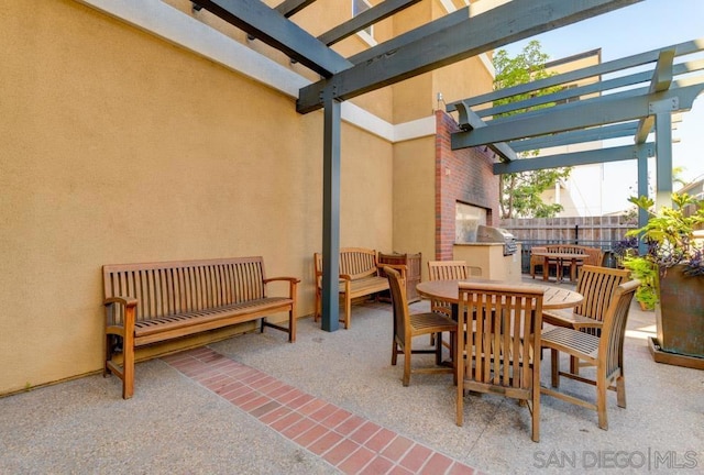 view of patio with a pergola