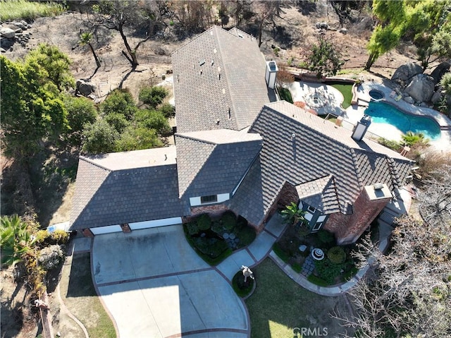 6966 Ranch View Rd, Riverside, CA 92506 - view from above of property featuring a pool area