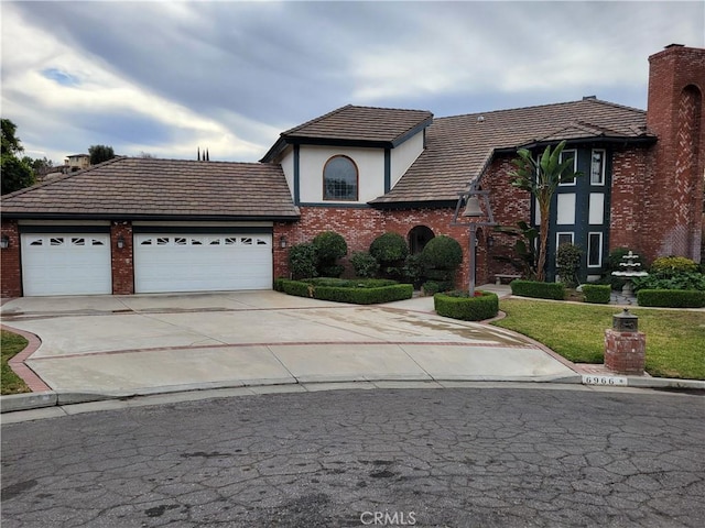 view of front of house with a garage