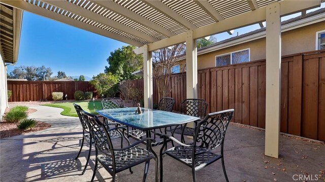 view of patio / terrace with a pergola