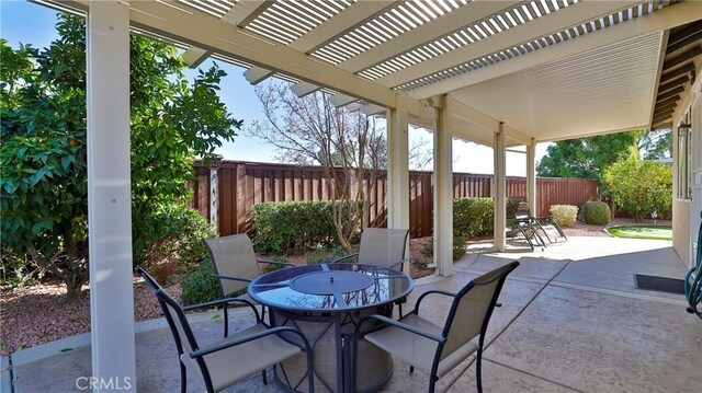 view of patio with a pergola