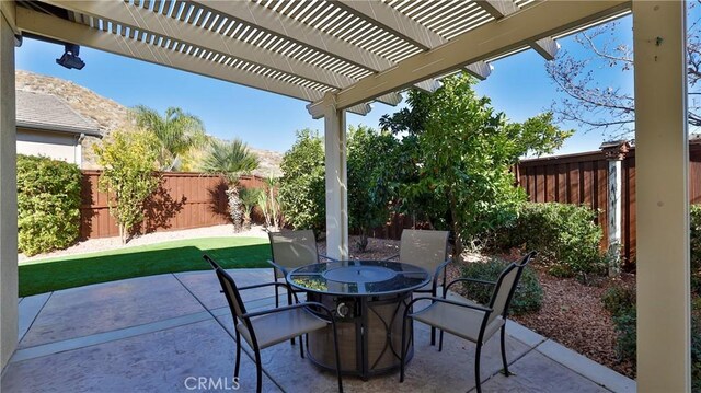 view of patio with a pergola