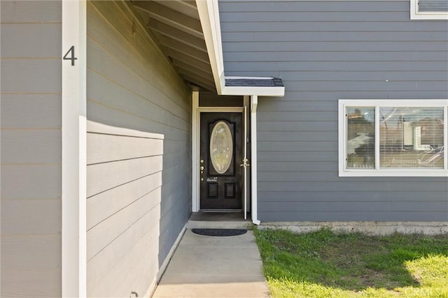 entrance to property featuring a garage