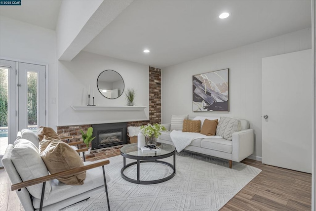 living room with wood-type flooring