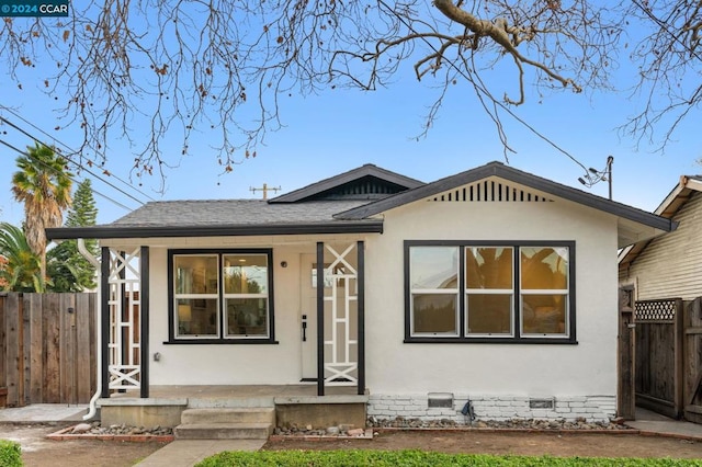 bungalow featuring covered porch