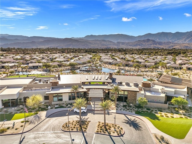 aerial view with a mountain view