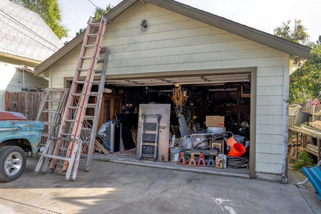 view of garage