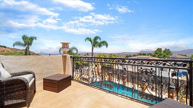 balcony with a mountain view