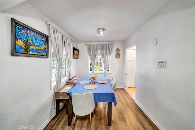 dining room with hardwood / wood-style flooring