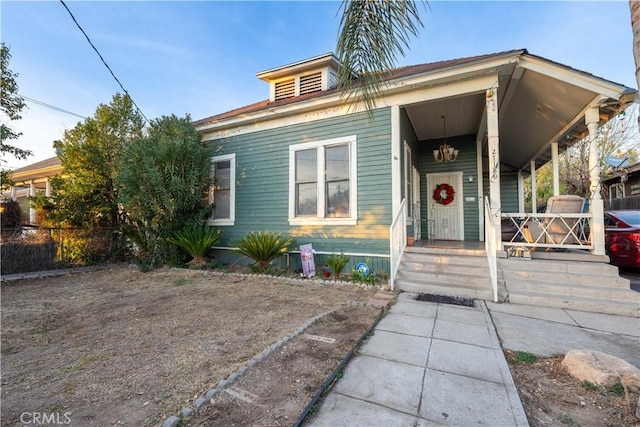 view of front of home with a porch