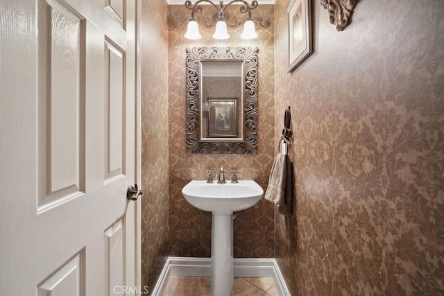 bathroom featuring tile patterned flooring