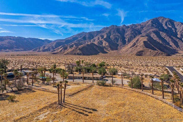 view of mountain feature with a rural view