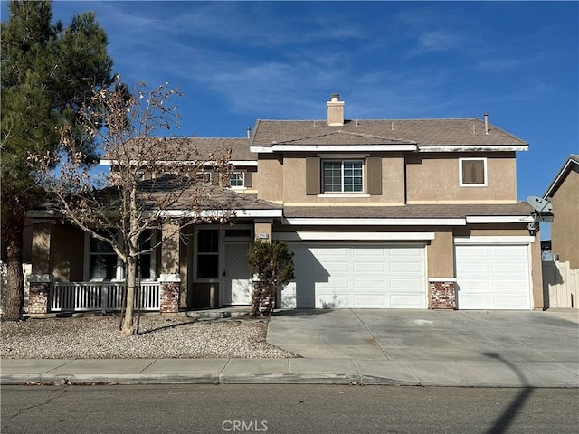 view of front of house with a garage