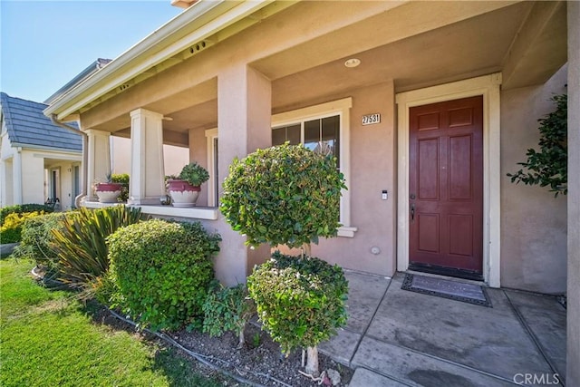 property entrance with a porch