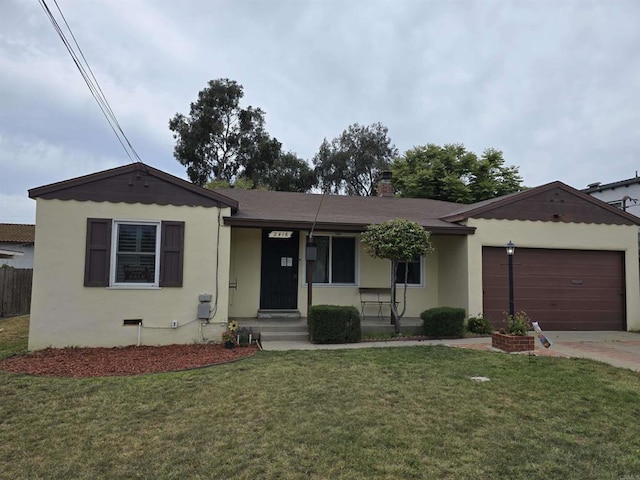 2416 J Ave, National City, CA 91950 - ranch-style house featuring an attached garage, stucco siding, and a front yard