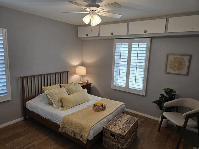 2416 J Ave, National City, CA 91950 - bedroom featuring baseboards, dark wood-style floors, and ceiling fan