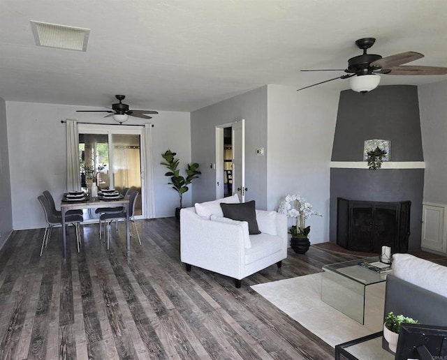 2416 J Ave, National City, CA 91950 - living room with ceiling fan and wood finished floors