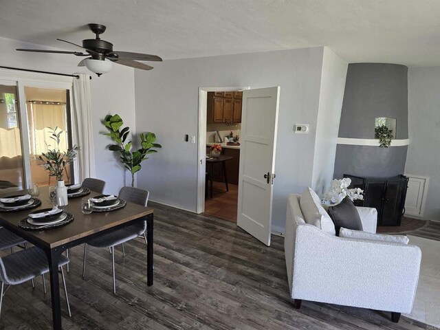 2416 J Ave, National City, CA 91950 - dining area featuring dark wood-style floors and a ceiling fan
