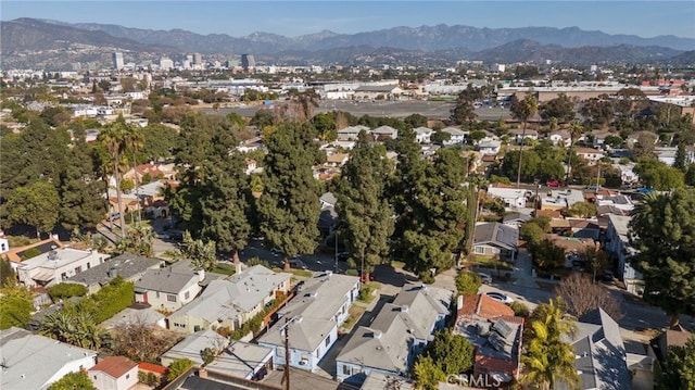 drone / aerial view with a mountain view