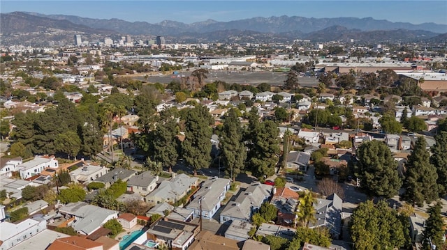 aerial view with a mountain view