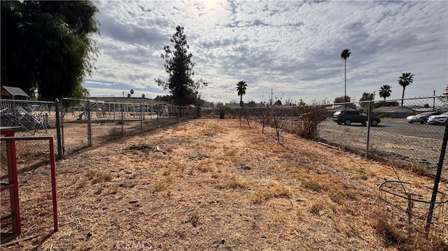 view of yard with a rural view