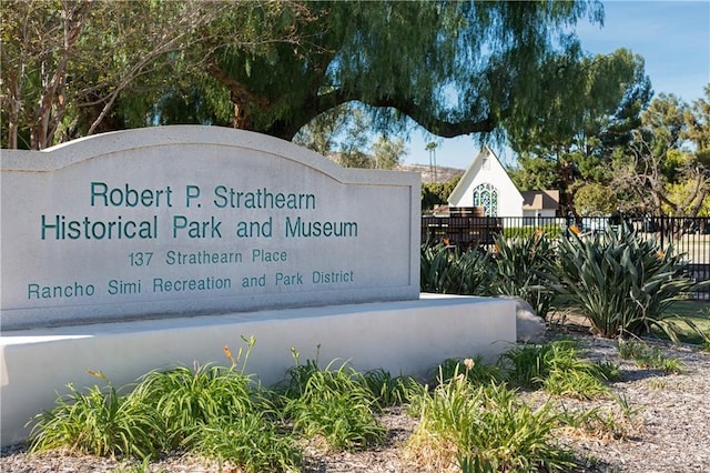 view of community sign