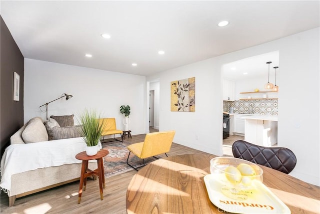 living room featuring light hardwood / wood-style floors