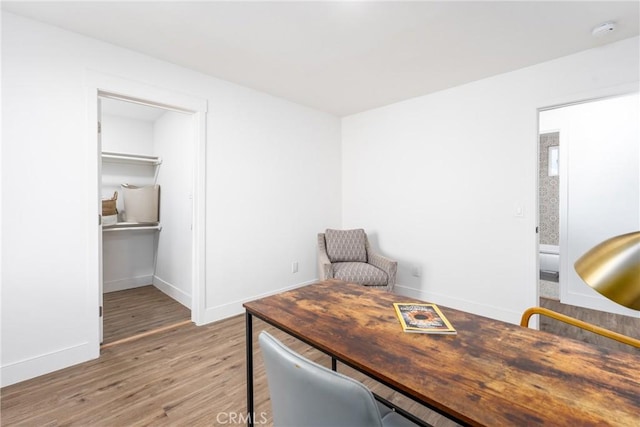 office featuring light hardwood / wood-style flooring