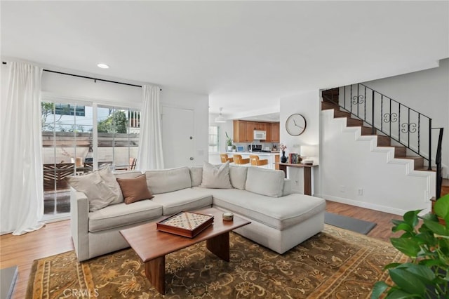 living room featuring hardwood / wood-style flooring