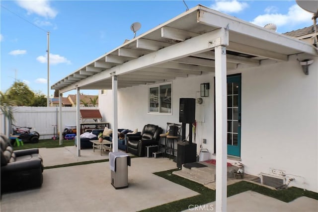 view of patio with an outdoor hangout area