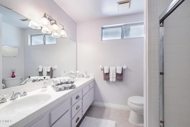 1590 Frazier St, Camarillo, CA 93012 - bathroom featuring double vanity, tile patterned floors, and a shower stall