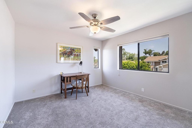 1590 Frazier St, Camarillo, CA 93012 - carpeted home office featuring ceiling fan and baseboards
