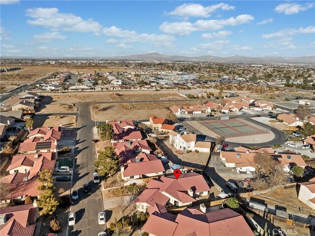 aerial view with a mountain view