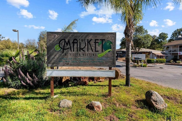 view of community sign