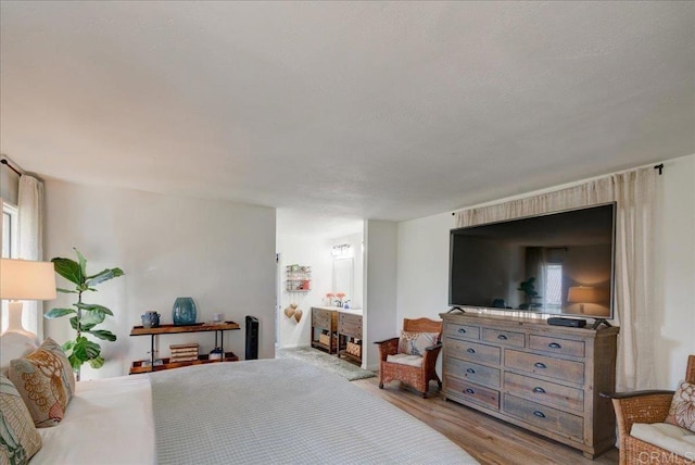 bedroom featuring light hardwood / wood-style floors