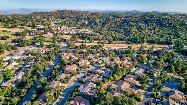 bird's eye view with a mountain view