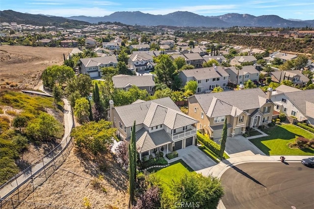 aerial view featuring a mountain view