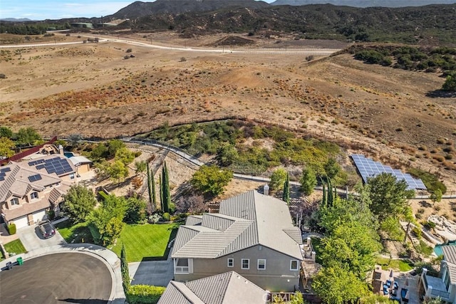 aerial view with a mountain view